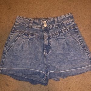 Denim high waist shorts